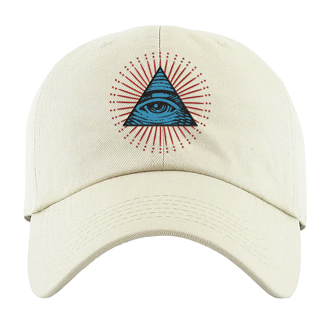 UNC to Chi Low 2s Dad Hat | All Seeing Eye, White