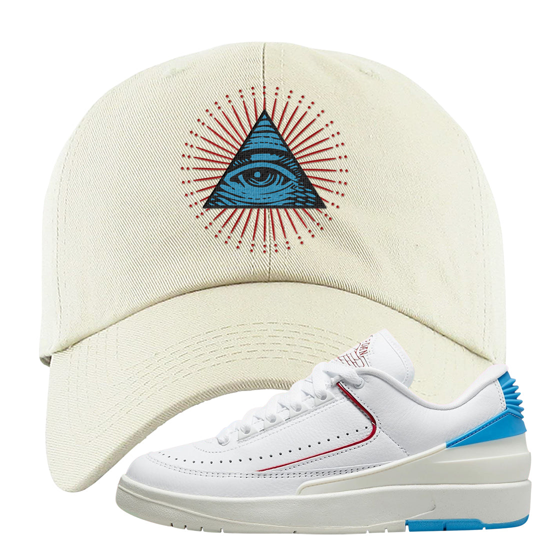 UNC to Chi Low 2s Dad Hat | All Seeing Eye, White