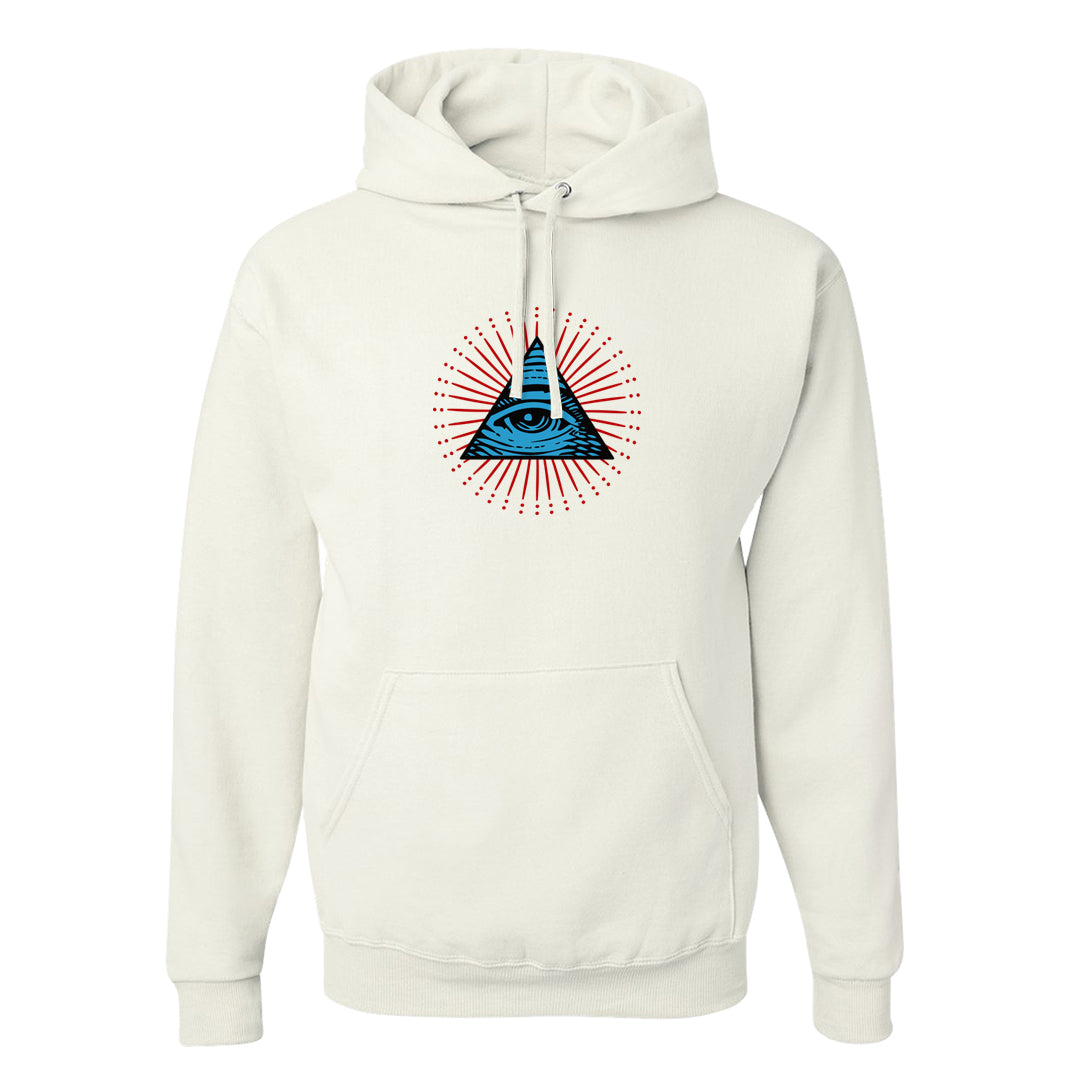 UNC to Chi Low 2s Hoodie | All Seeing Eye, White