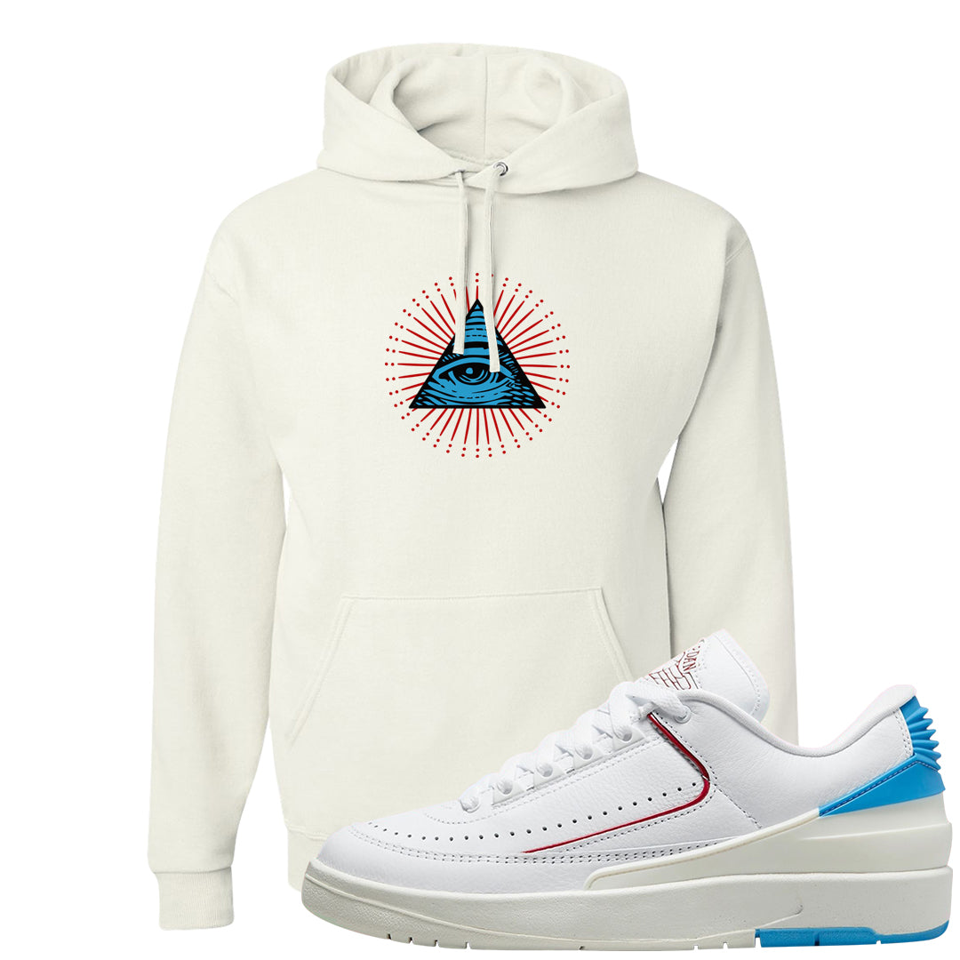 UNC to Chi Low 2s Hoodie | All Seeing Eye, White