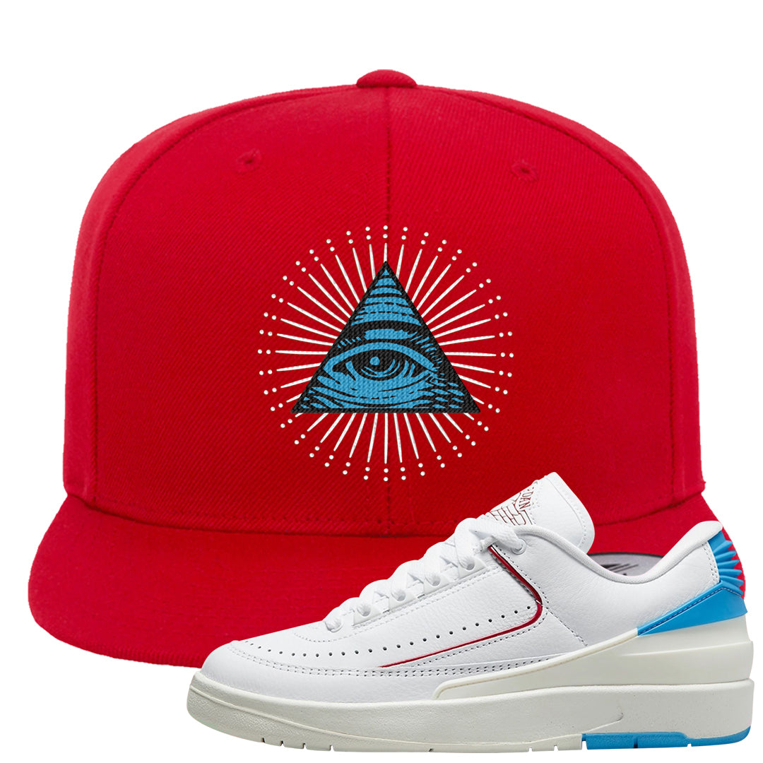 UNC to Chi Low 2s Snapback Hat | All Seeing Eye, Red