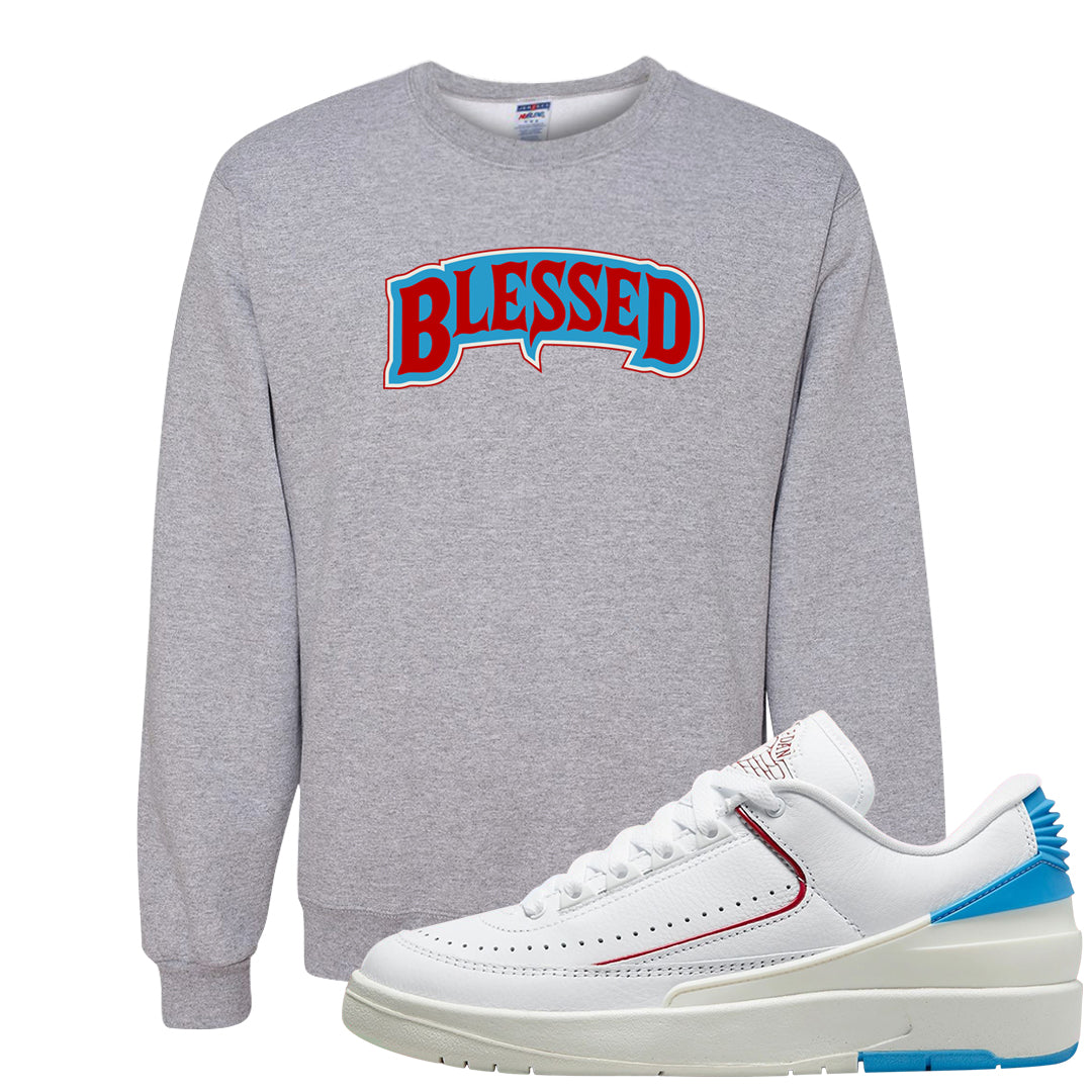 UNC to Chi Low 2s Crewneck Sweatshirt | Blessed Arch, Ash