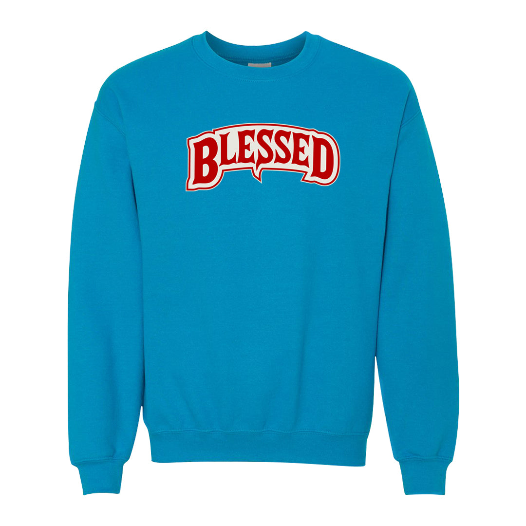 UNC to Chi Low 2s Crewneck Sweatshirt | Blessed Arch, Sapphire