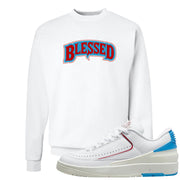 UNC to Chi Low 2s Crewneck Sweatshirt | Blessed Arch, White