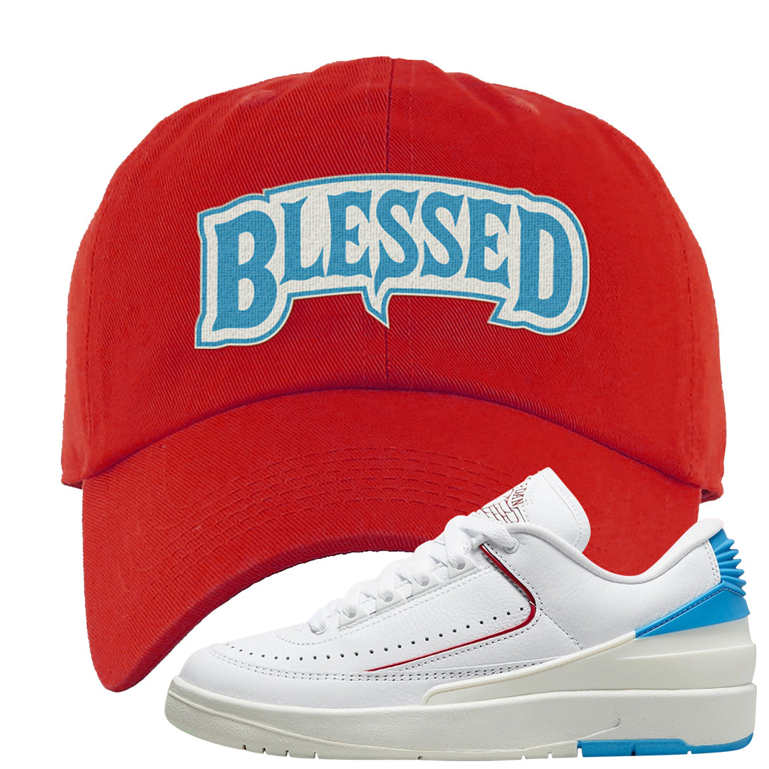 UNC to Chi Low 2s Dad Hat | Blessed Arch, Red