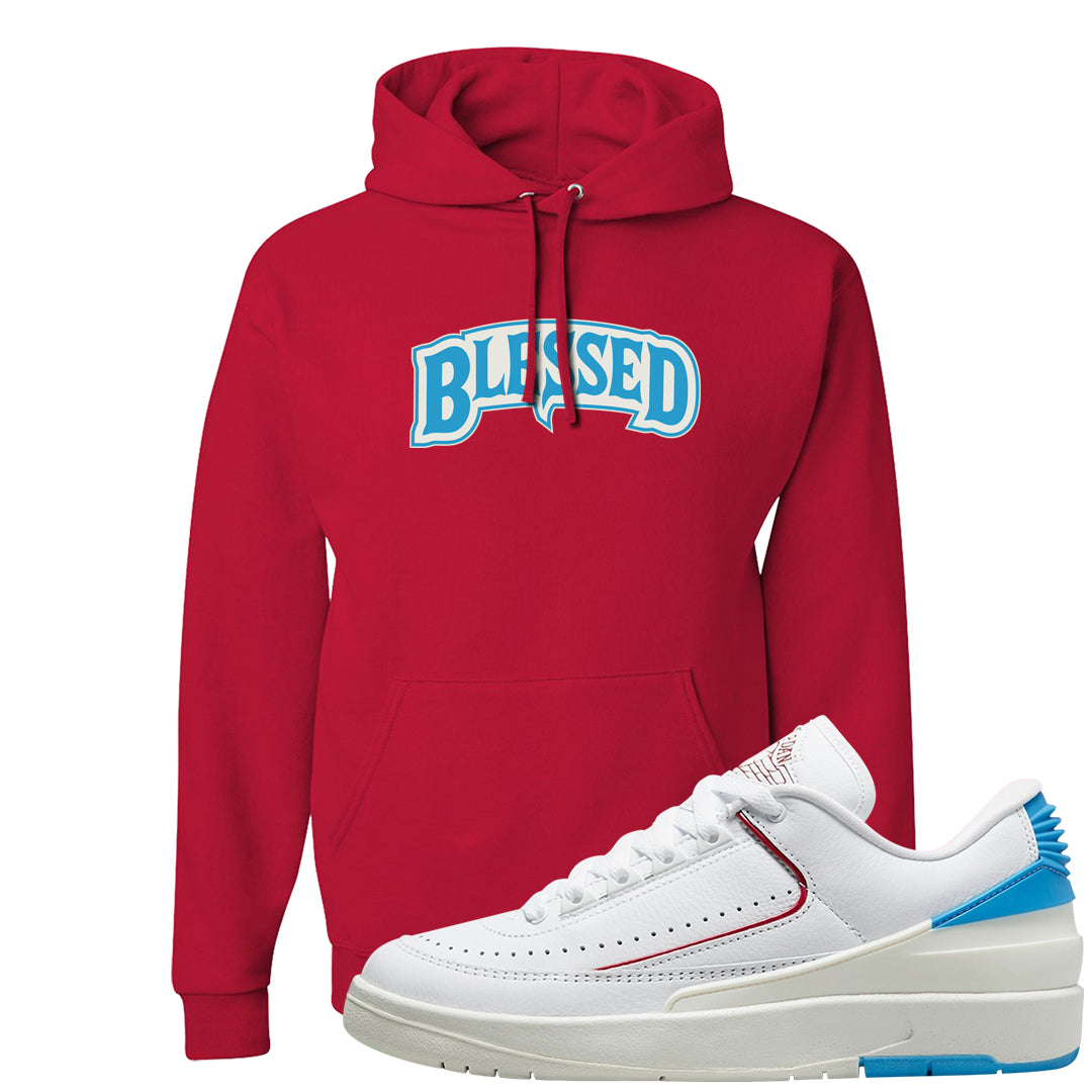 UNC to Chi Low 2s Hoodie | Blessed Arch, Red