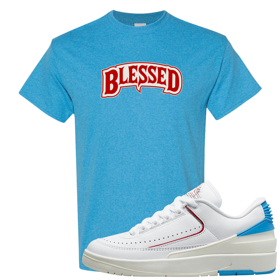 UNC to Chi Low 2s T Shirt | Blessed Arch, Heather Sapphire