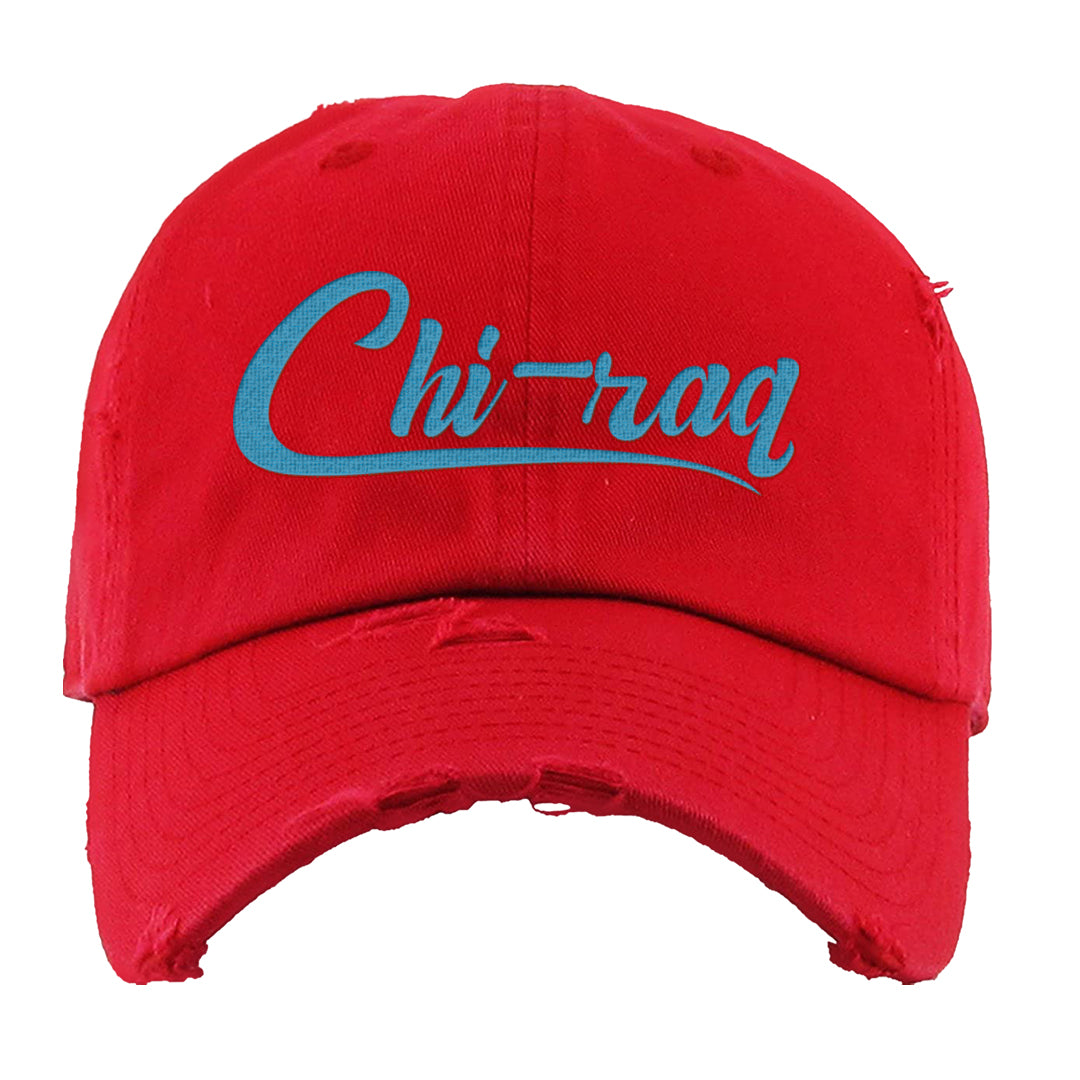 UNC to Chi Low 2s Distressed Dad Hat | Chiraq, Red