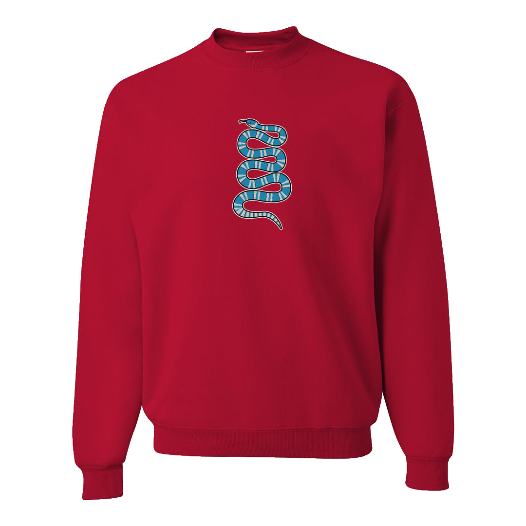 UNC to Chi Low 2s Crewneck Sweatshirt | Coiled Snake, Red
