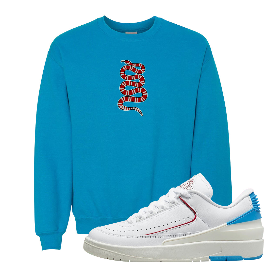 UNC to Chi Low 2s Crewneck Sweatshirt | Coiled Snake, Sapphire