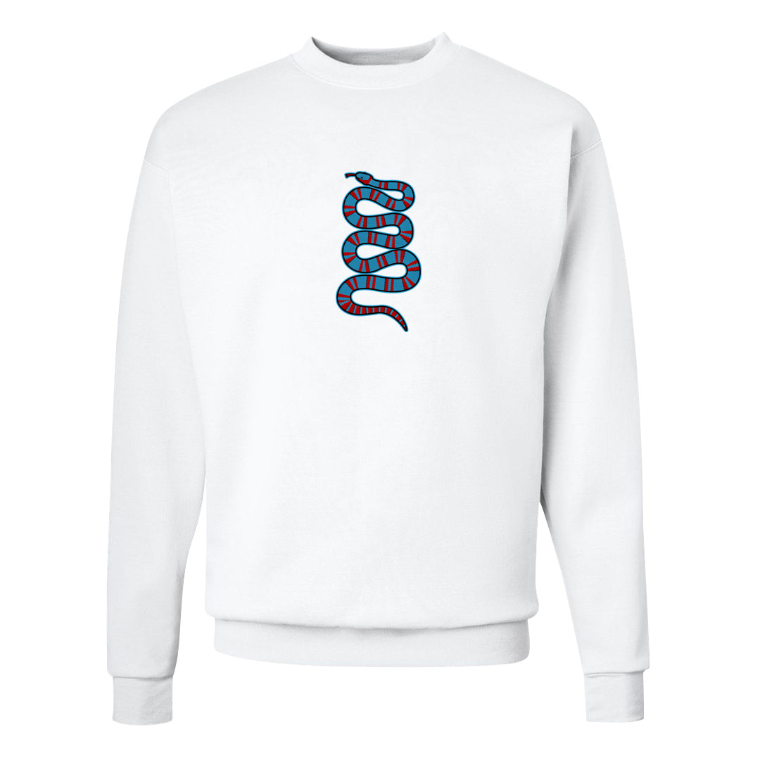 UNC to Chi Low 2s Crewneck Sweatshirt | Coiled Snake, White