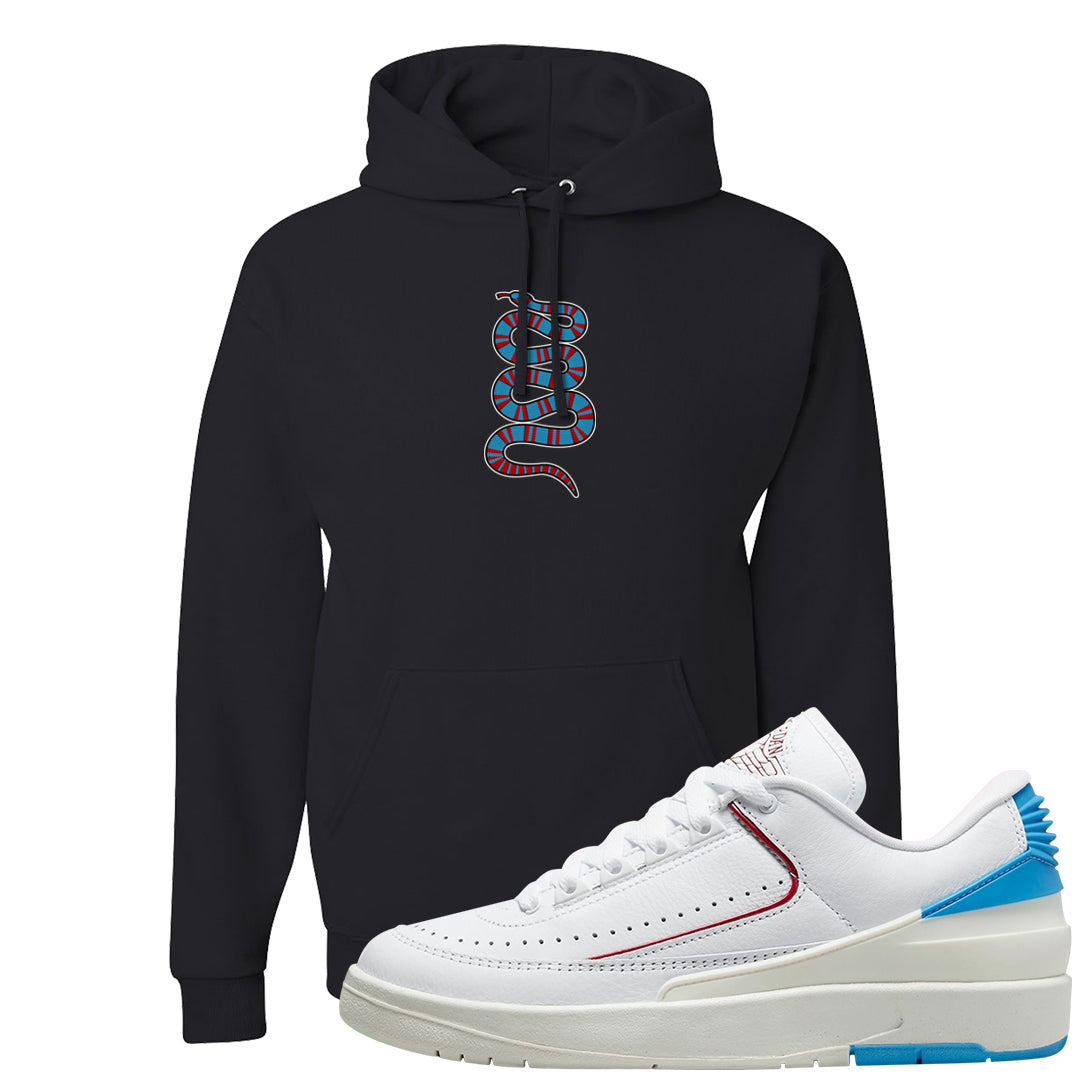 UNC to Chi Low 2s Hoodie | Coiled Snake, Black