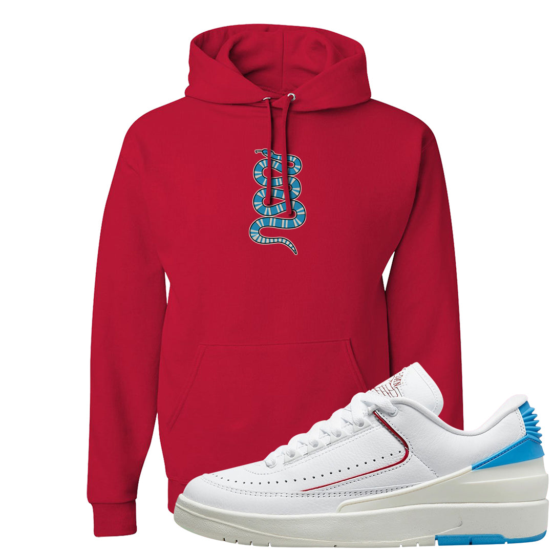 UNC to Chi Low 2s Hoodie | Coiled Snake, Red
