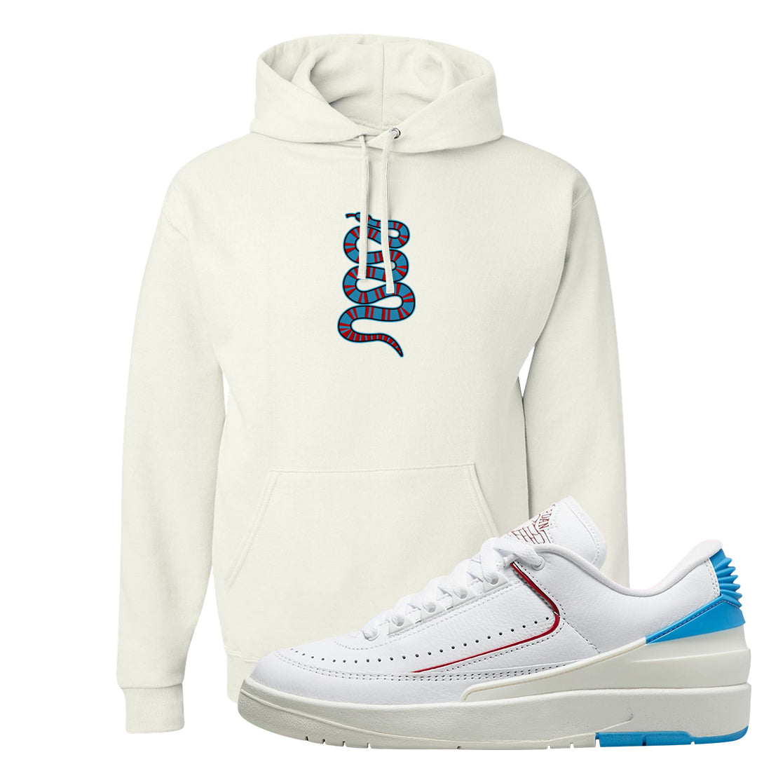 UNC to Chi Low 2s Hoodie | Coiled Snake, White
