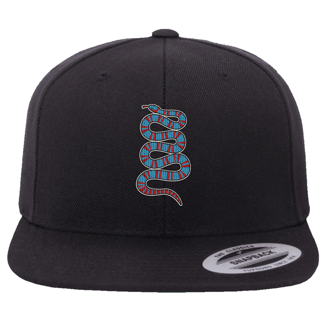 UNC to Chi Low 2s Snapback Hat | Coiled Snake, Black