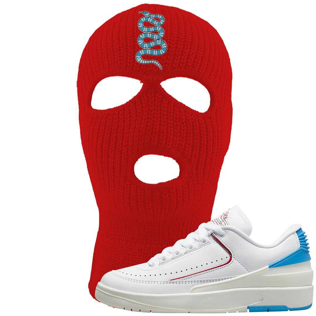 UNC to Chi Low 2s Ski Mask | Coiled Snake, Red
