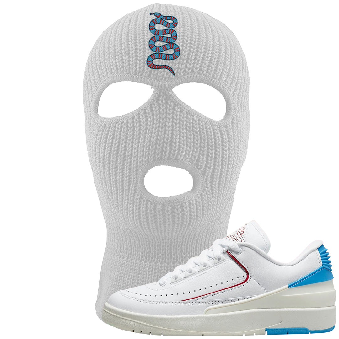 UNC to Chi Low 2s Ski Mask | Coiled Snake, White