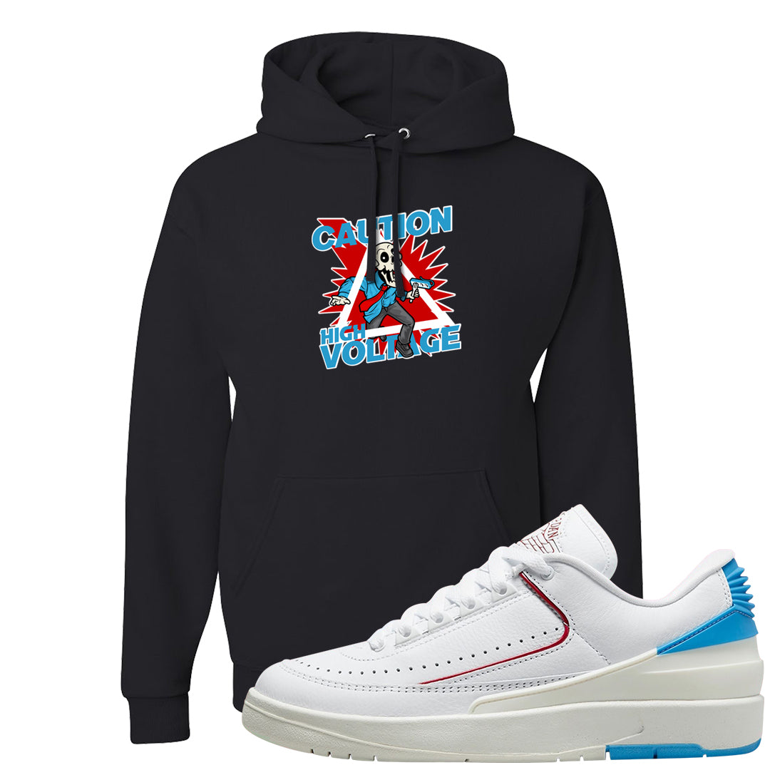UNC to Chi Low 2s Hoodie | Caution High Voltage, Black