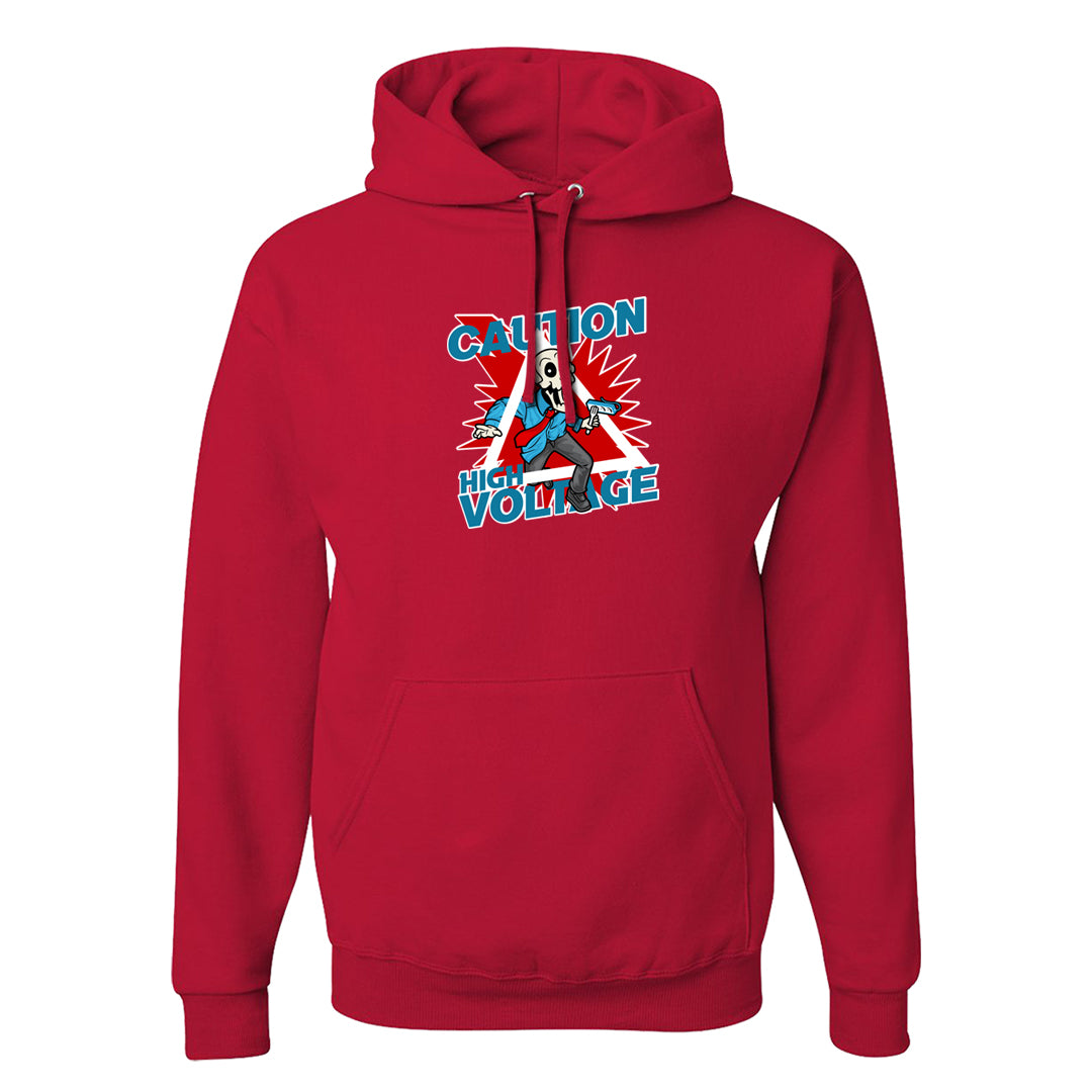 UNC to Chi Low 2s Hoodie | Caution High Voltage, Red