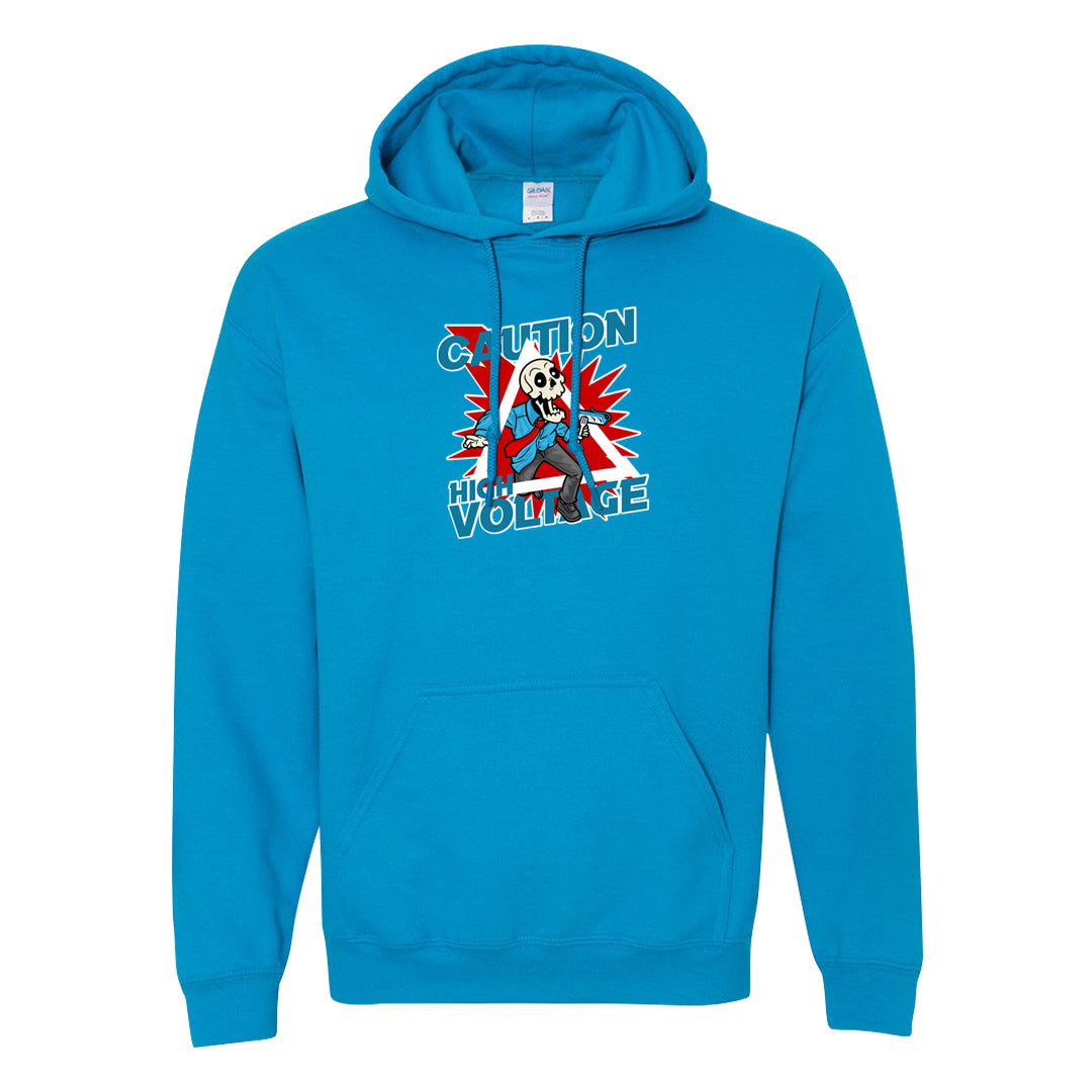 UNC to Chi Low 2s Hoodie | Caution High Voltage, Sapphire