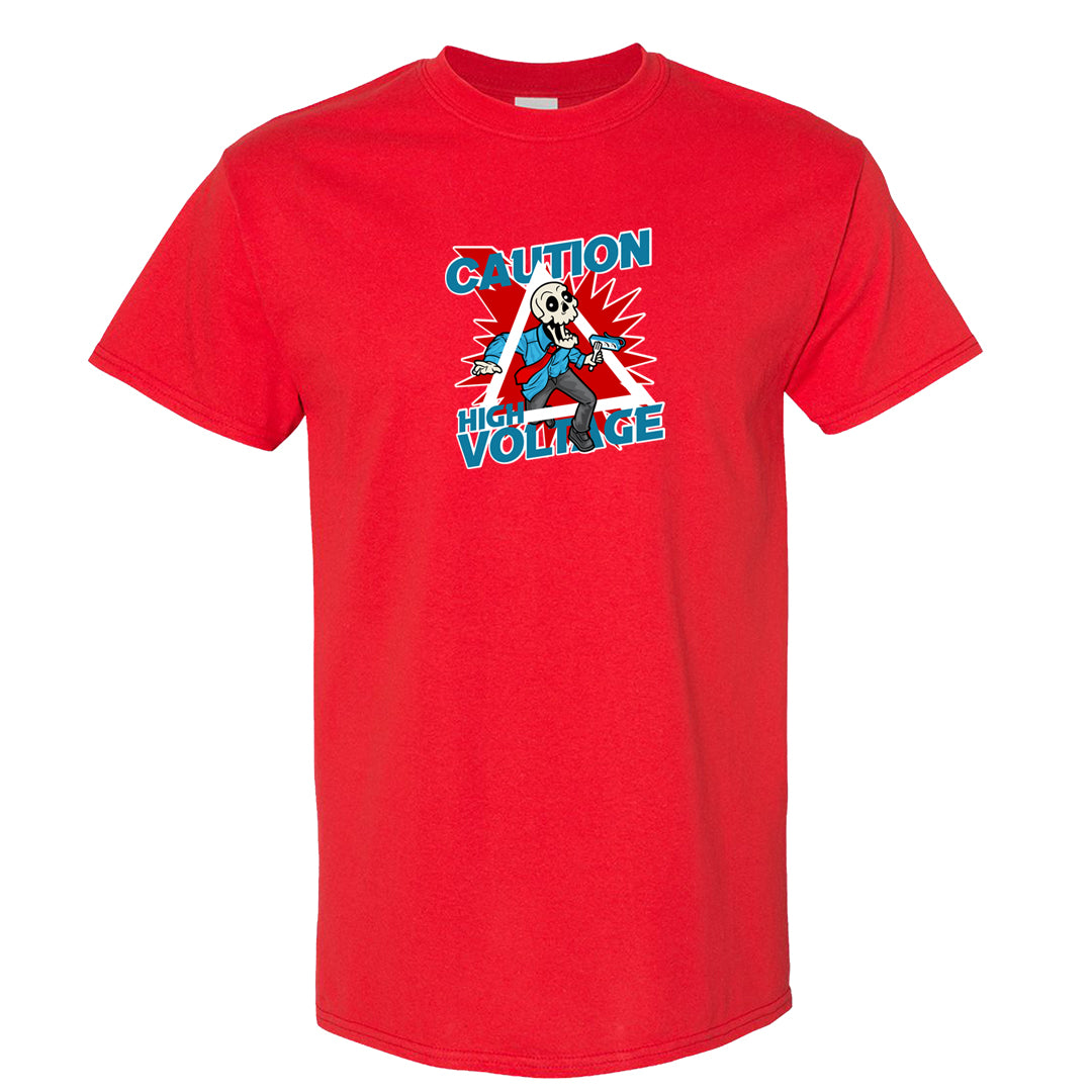 UNC to Chi Low 2s T Shirt | Caution High Voltage, Red
