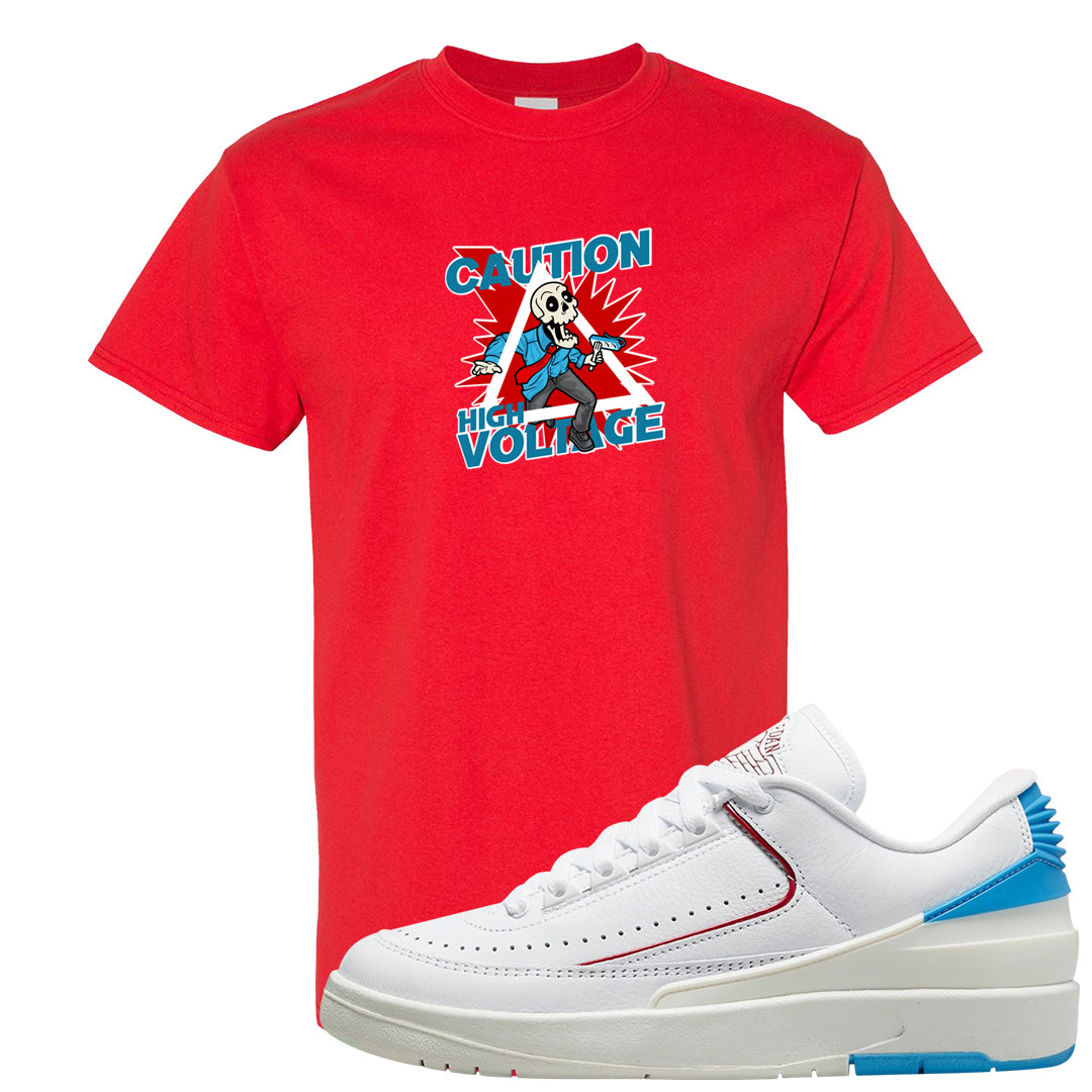 UNC to Chi Low 2s T Shirt | Caution High Voltage, Red