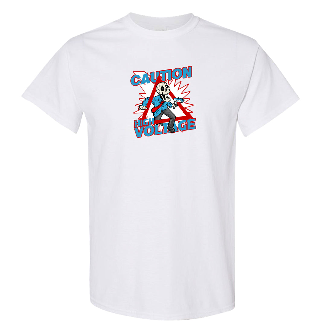 UNC to Chi Low 2s T Shirt | Caution High Voltage, White