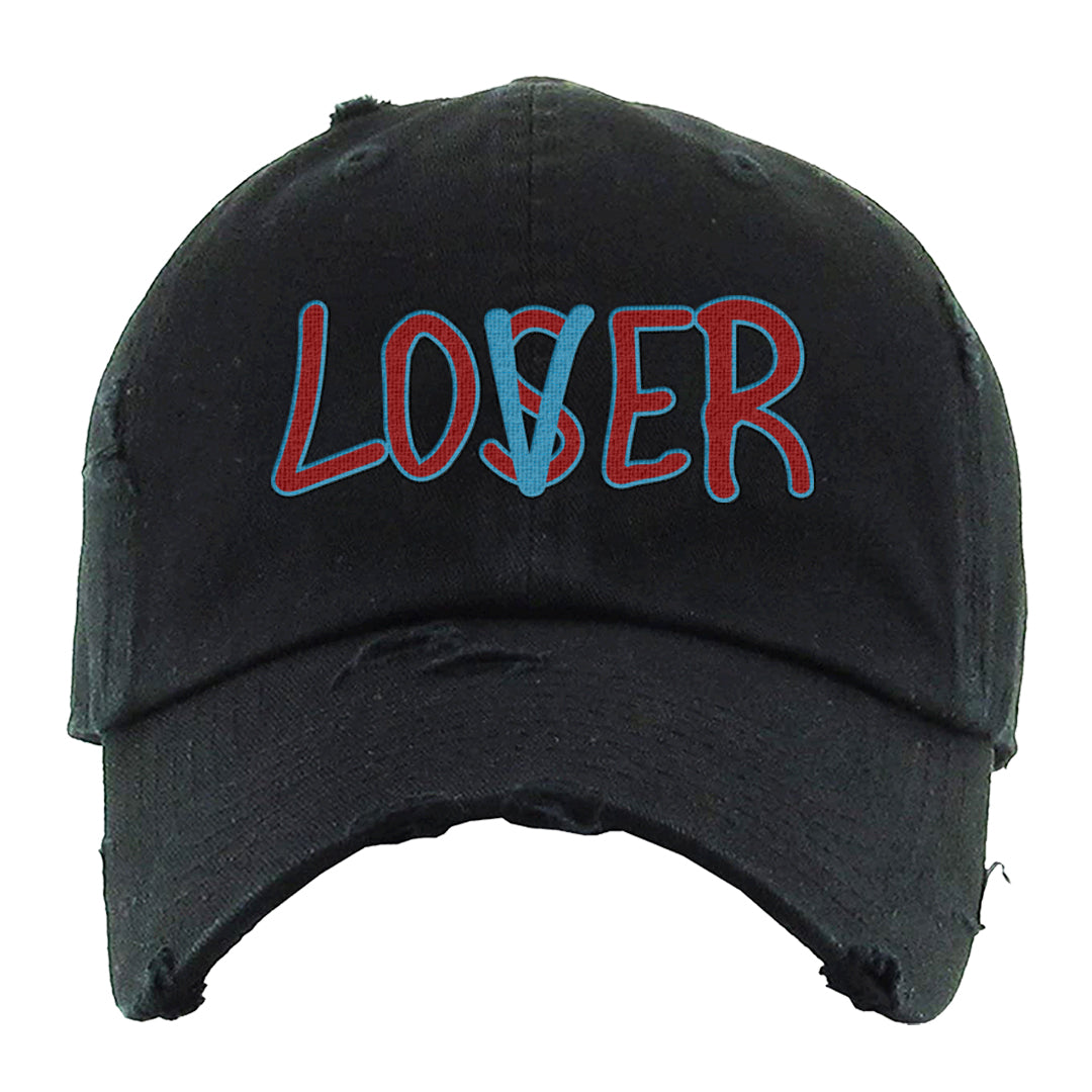 UNC to Chi Low 2s Distressed Dad Hat | Lover, Black