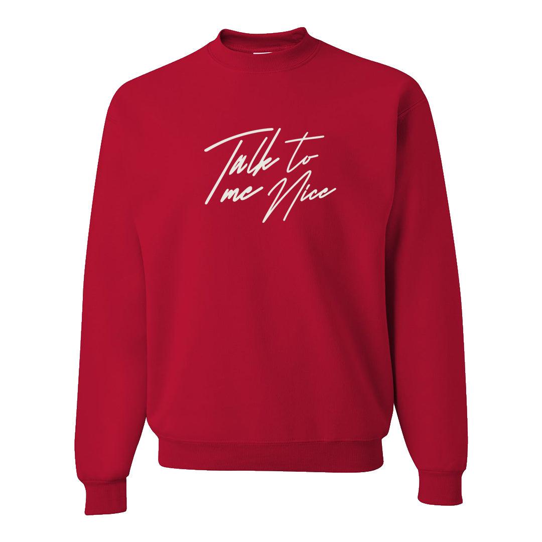UNC to Chi Low 2s Crewneck Sweatshirt | Talk To Me Nice, Red