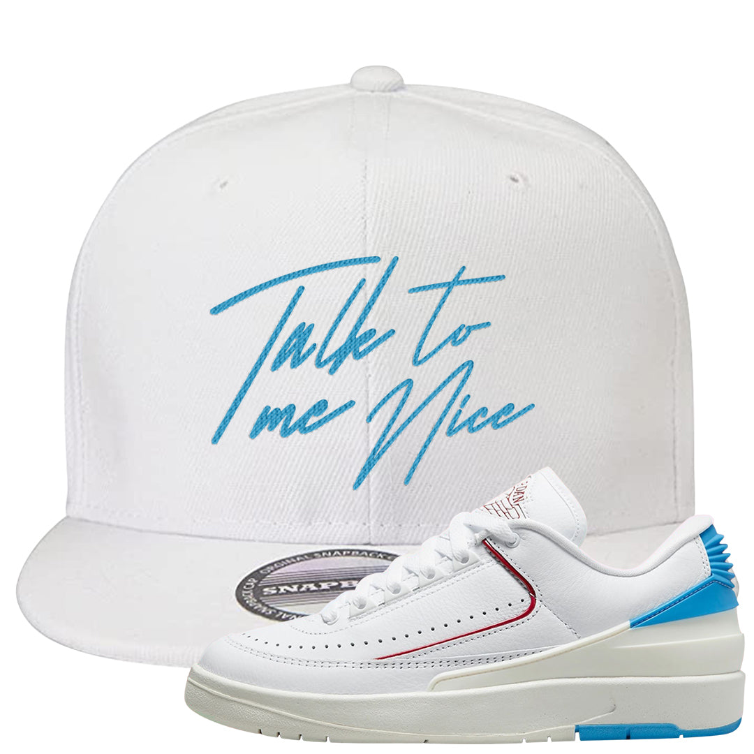 UNC to Chi Low 2s Snapback Hat | Talk To Me Nice, White