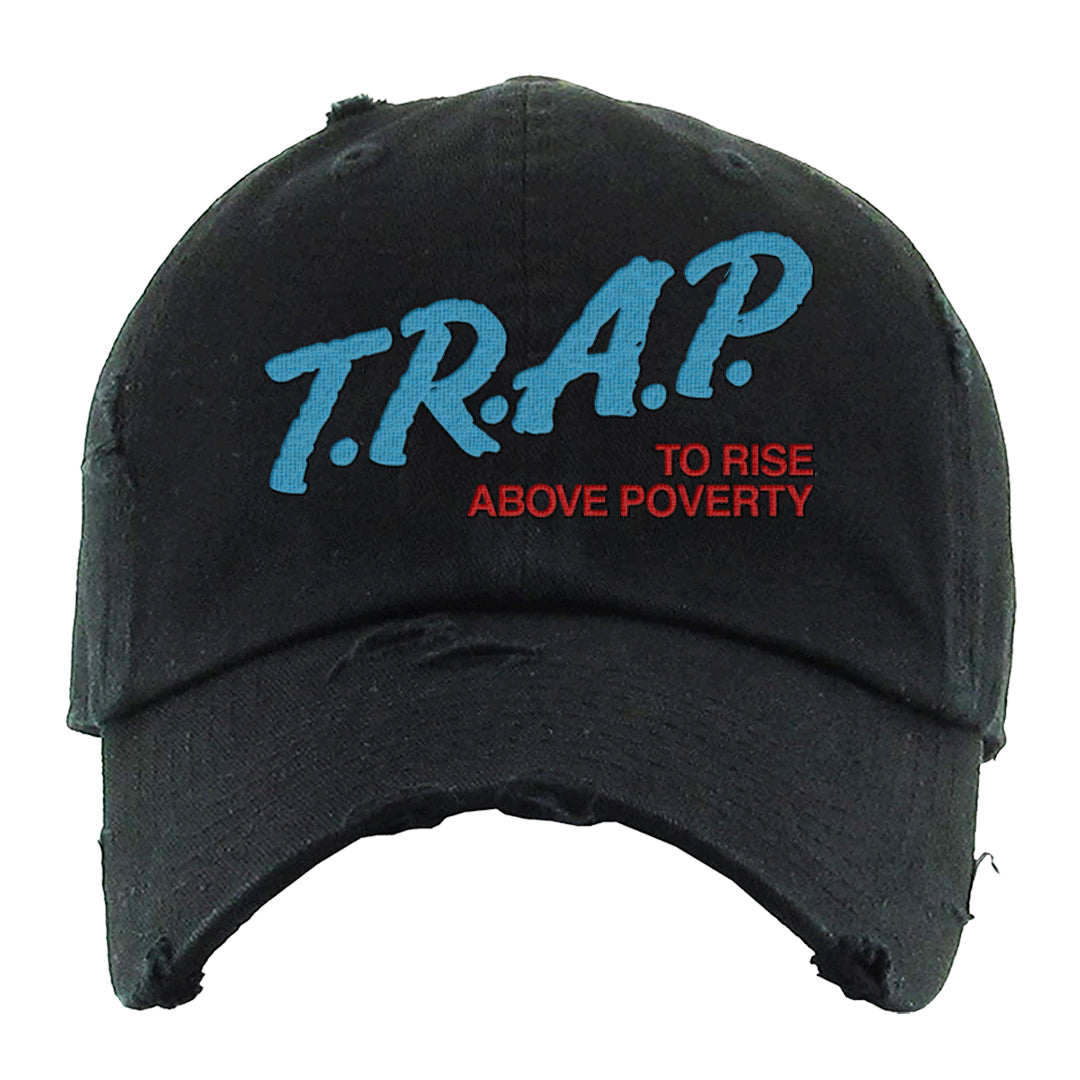 UNC to Chi Low 2s Distressed Dad Hat | Trap To Rise Above Poverty, Black