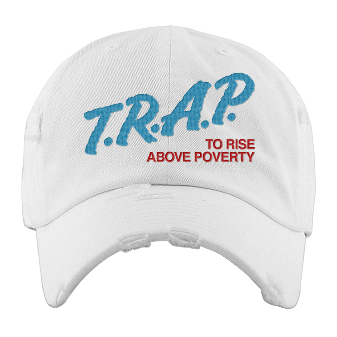 UNC to Chi Low 2s Distressed Dad Hat | Trap To Rise Above Poverty, White