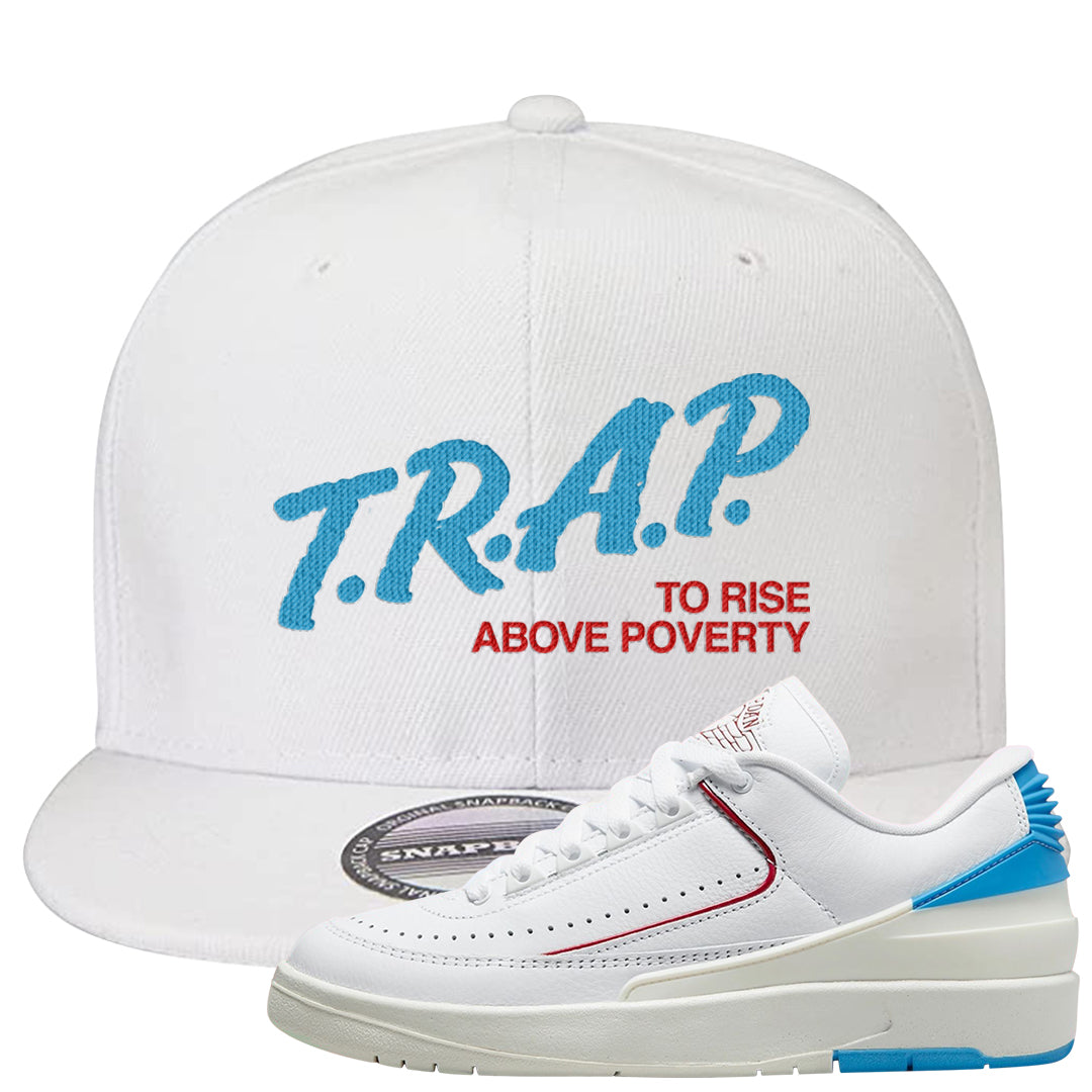 UNC to Chi Low 2s Snapback Hat | Trap To Rise Above Poverty, White