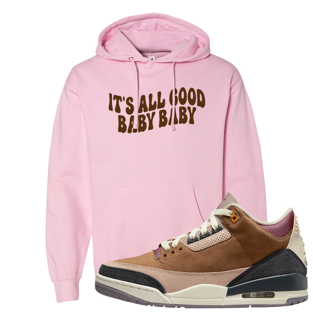 Archaeo Brown 3s Hoodie | All Good Baby, Light Pink