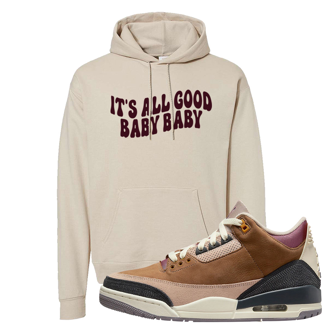 Archaeo Brown 3s Hoodie | All Good Baby, Sand