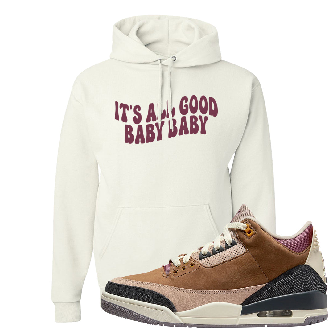 Archaeo Brown 3s Hoodie | All Good Baby, White