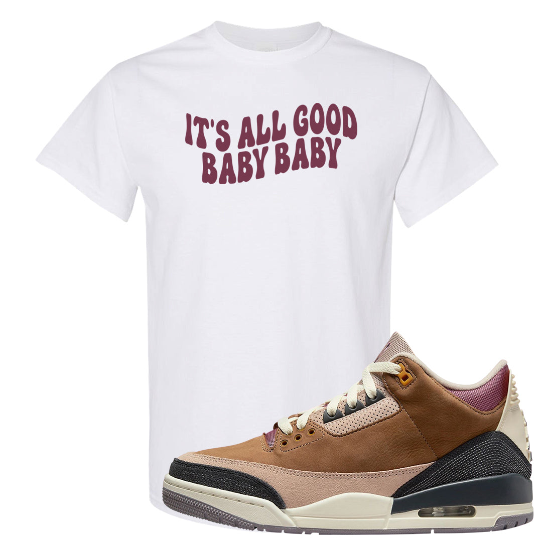 Archaeo Brown 3s T Shirt | All Good Baby, White