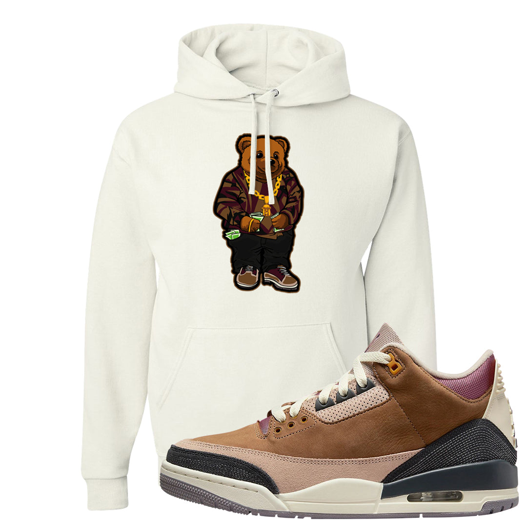Archaeo Brown 3s Hoodie | Sweater Bear, White