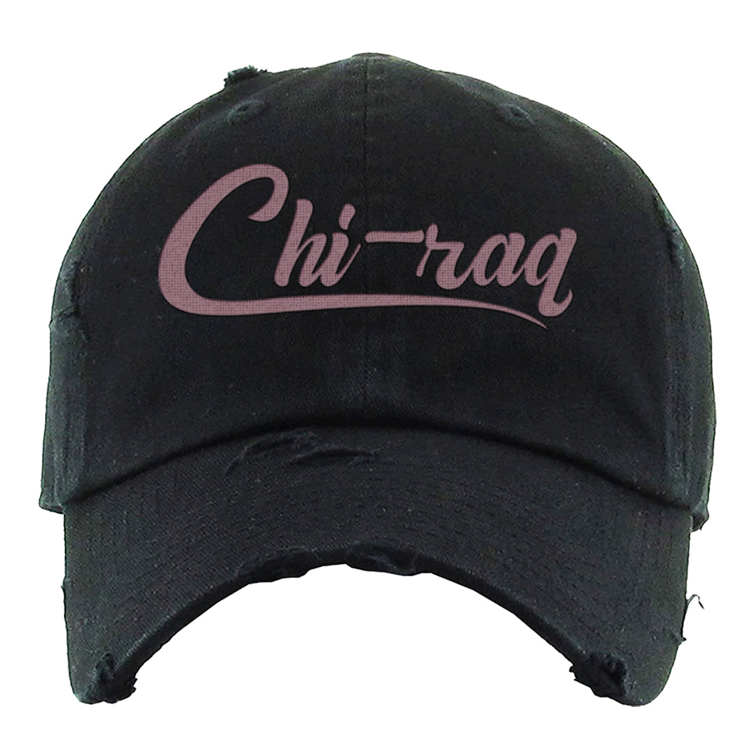 Archaeo Brown 3s Distressed Dad Hat | Chiraq, Black
