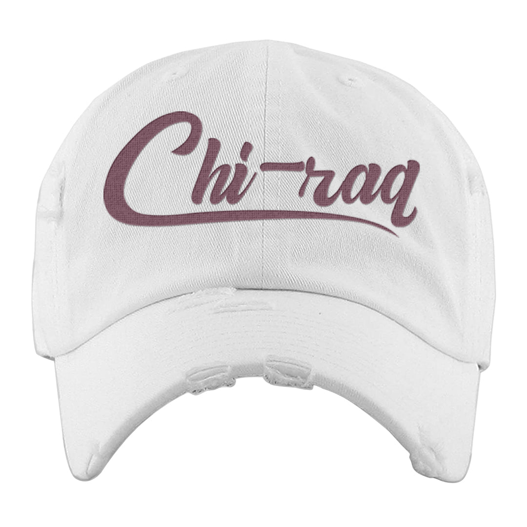 Archaeo Brown 3s Distressed Dad Hat | Chiraq, White