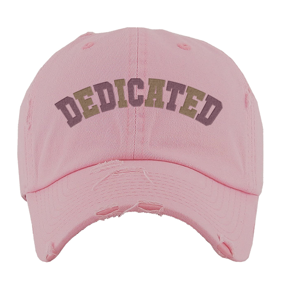 Archaeo Brown 3s Distressed Dad Hat | Dedicated, Light Pink