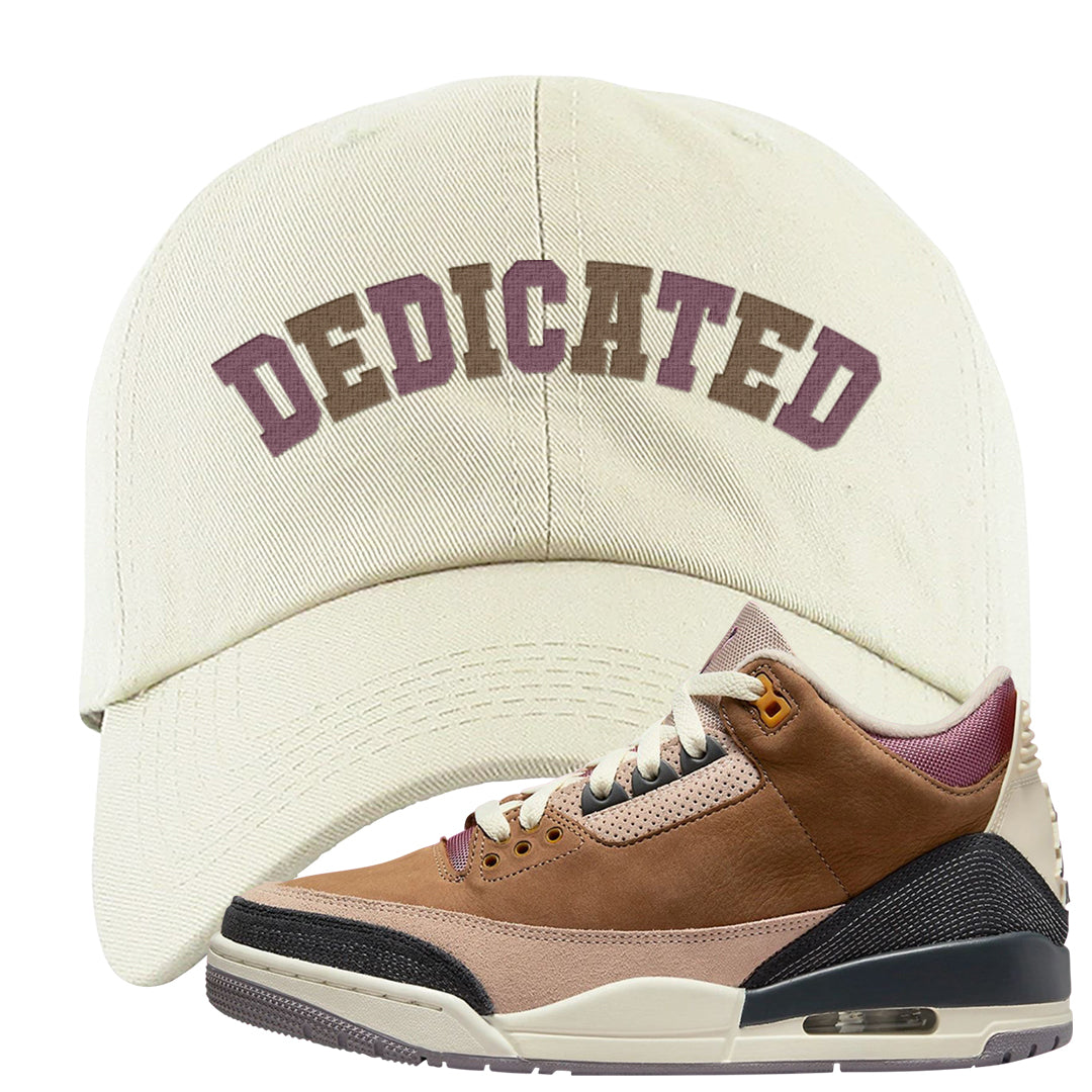 Archaeo Brown 3s Dad Hat | Dedicated, White