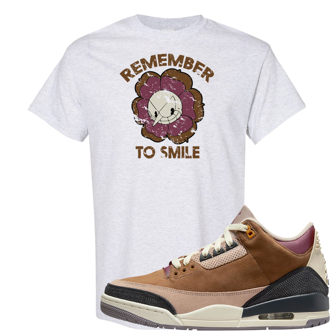 Archaeo Brown 3s T Shirt | Remember To Smile, Ash