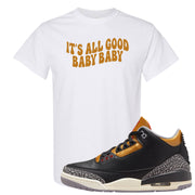 Black Cement Gold 3s T Shirt | All Good Baby, White