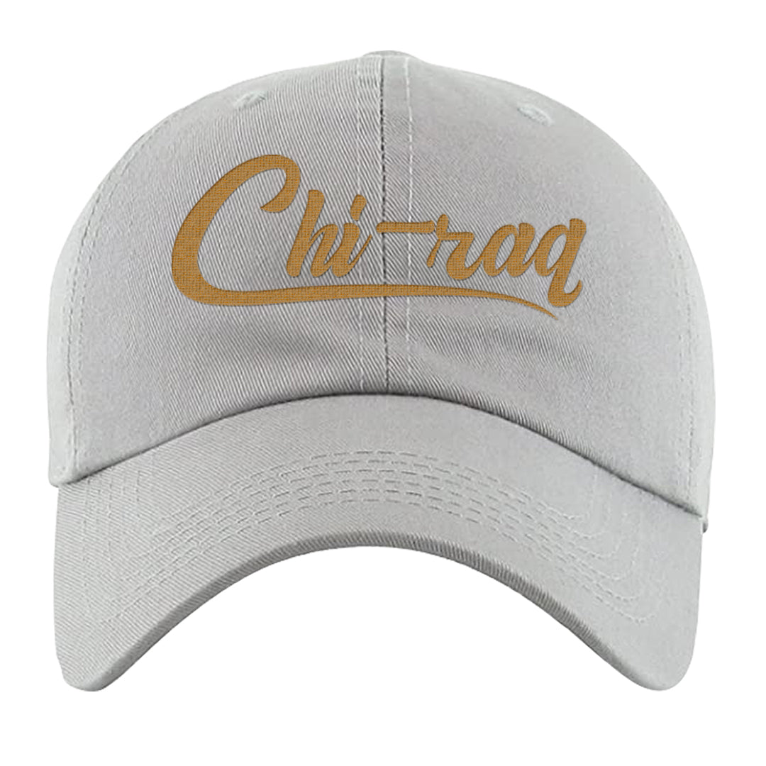 Black Cement Gold 3s Dad Hat | Chiraq, Light Gray