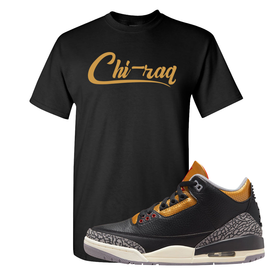 Black Cement Gold 3s T Shirt | Chiraq, Black