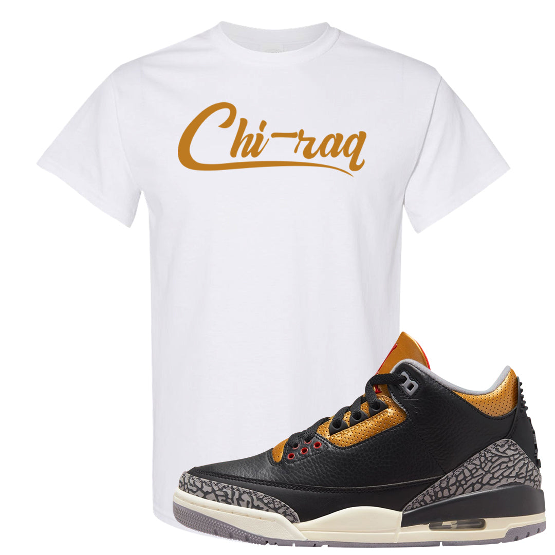 Black Cement Gold 3s T Shirt | Chiraq, White