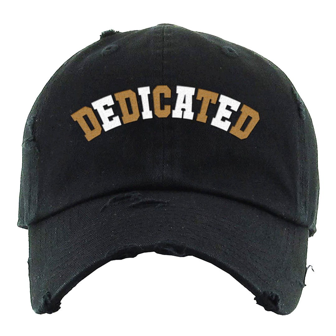 Black Cement Gold 3s Distressed Dad Hat | Dedicated, Black