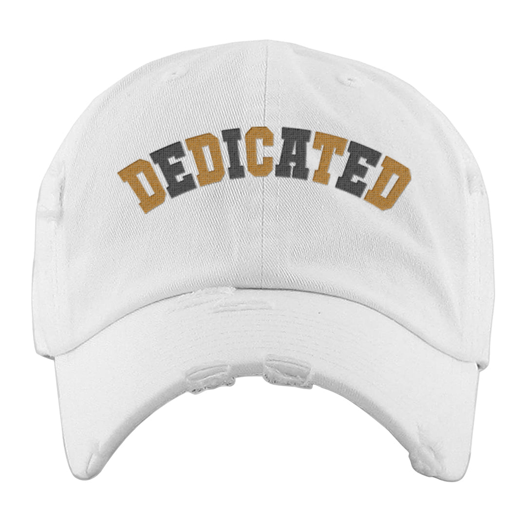 Black Cement Gold 3s Distressed Dad Hat | Dedicated, White