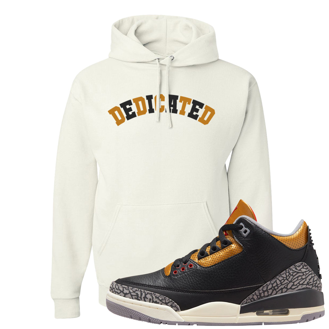 Black Cement Gold 3s Hoodie | Dedicated, White